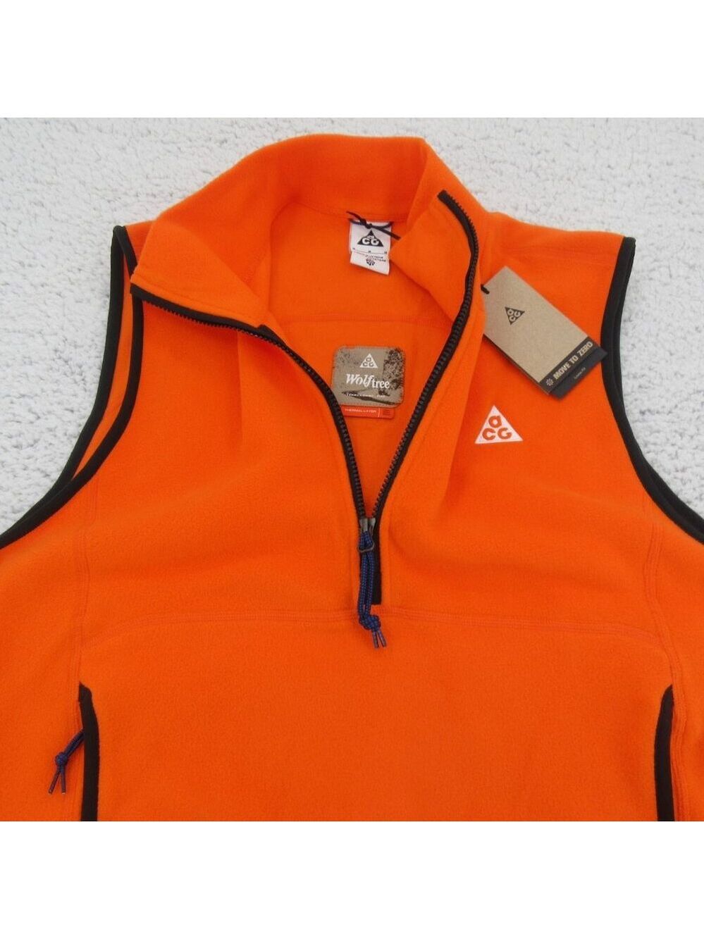 Nike ACG Wolf Tree Thermal Vest Polartec Orange Mens Size Medium NEW - Picture 3 of 15